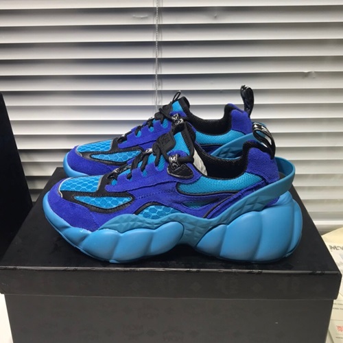 エムシーエムユニセックスレザーランニングシューズ,S0002ブルー