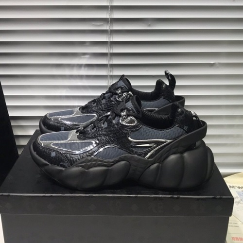 エムシーエムユニセックスレザーランニングシューズ,S0005ブラック