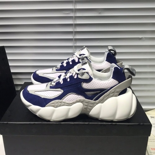 エムシーエムユニセックスレザーランニングシューズ,S0006ブルーホワイト