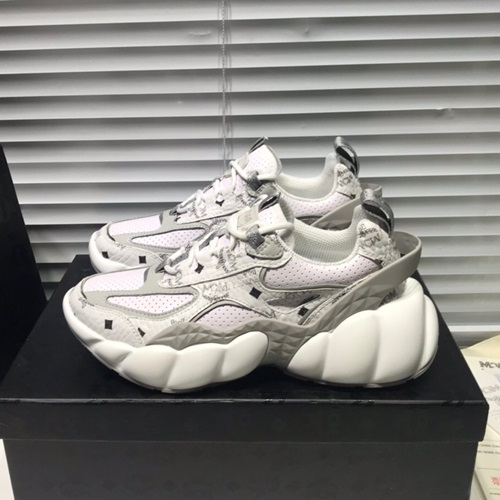 エムシーエムユニセックスレザーランニングシューズ,S0008ホワイト