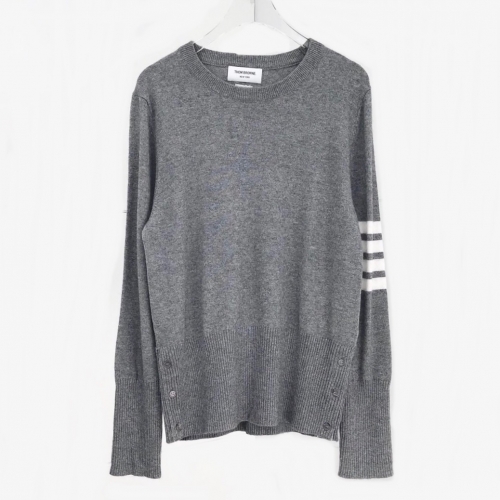 トムブラウン-トムブラウンメンズストラップクルーネックカシミヤセーターm0618.グレー