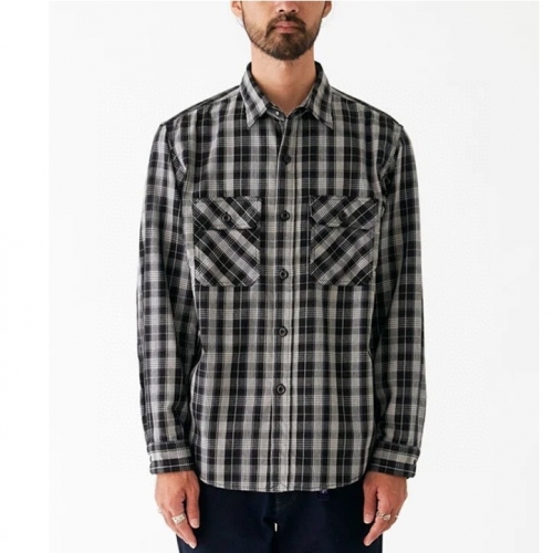 ザノースフェイスメンズコットンシャツr01412(ブラック/グリーン)