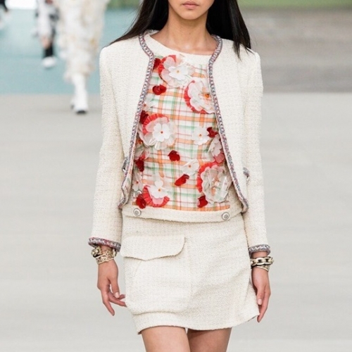 シャネルシャネルレディースラグジュアリーツイードジャケットa0566ベージュ