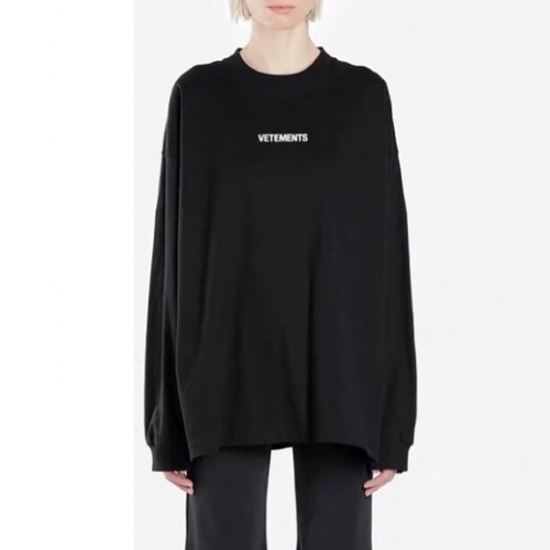 ヴェトモンヴェトモンメンズプリントオーバーサイズ長袖Tシャツt0065ブラック