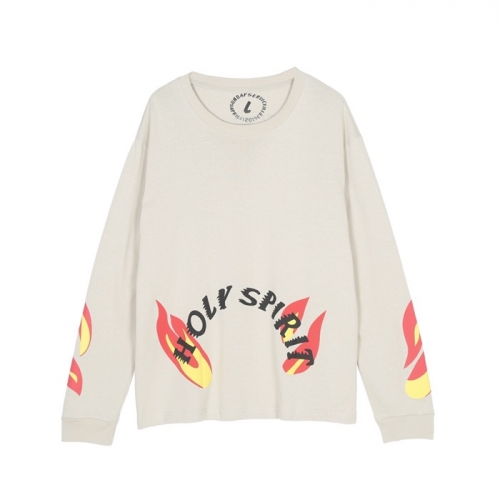 --カニエウェストメンズオーバーサイズコットンスウェットシャツy0056グレー