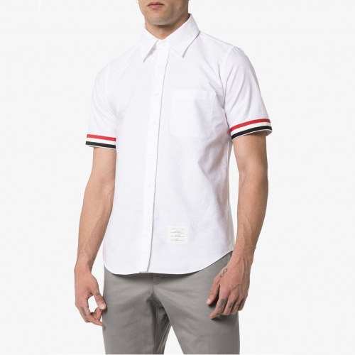 トムブラウントムブラウンメンズストラップコットン半袖シャツm0642.ホワイト