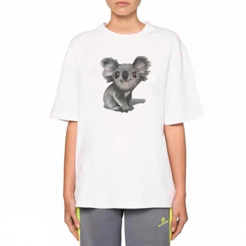 バレンシアガユニセックスコットン半袖Tシャツl0573.ホワイト