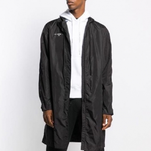 オフホワイトユニセックスカジュアルウィンドブレーカージャケットf0411ブラック