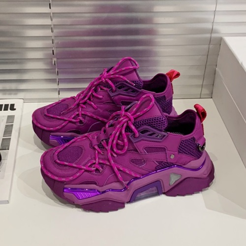 カルバンクラインユニセックスレザーランニングシューズS0003パープル