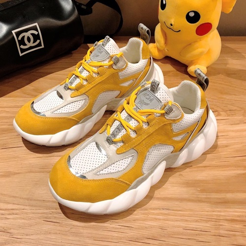 エムシーエムユニセックスレザーランニングシューズ,S0013イエロー