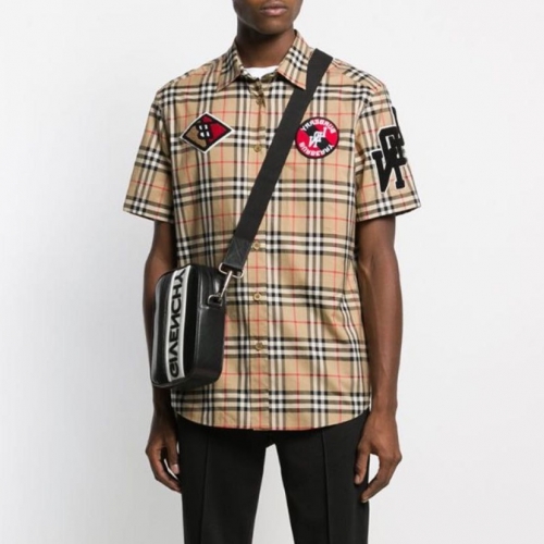 バーバリーバーバリーメンズヴィンテージチェックシャツr02412.ブラウン