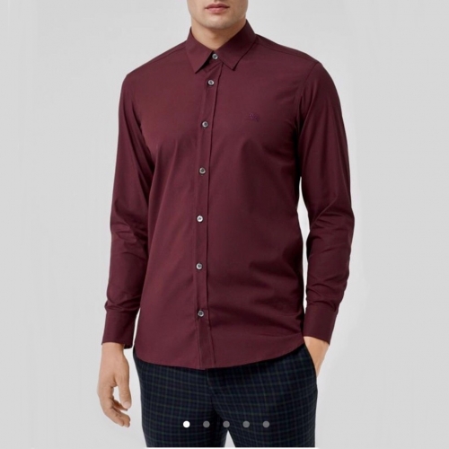 バーバリーバーバリーメンズヴィンテージベーシックコットンシャツr02414.バーガンディ