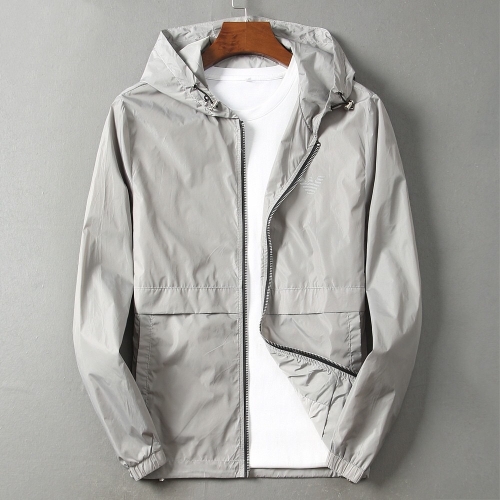 アルマーニアルマーニメンズカジュアルウィンドブレーカージャケットm0637グレー