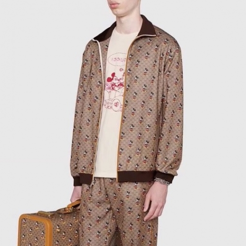 グッチグッチメンズディズニーカジュアルコットンジャケットc02459キャメル