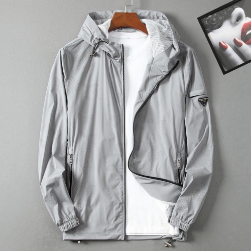 プラダプラダメンズカジュアルウィンドブレーカージャケットa01006グレー