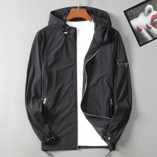プラダプラダメンズカジュアルウィンドブレーカージャケットa01008ブラック