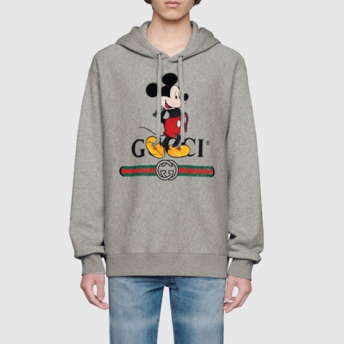グッチグッチメンズビッグカジュアルコットン起毛フーディc02647グレー