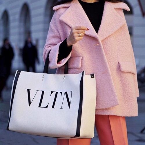 ヴァレンティノキャンバストートバッグショッパーバッグ,B0976,アイボリー