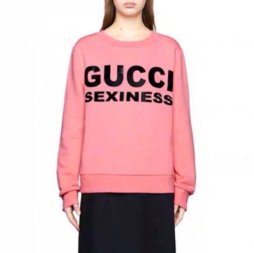 グッチ-グッチメンズコットンクルーネックオーバーサイズ長袖Tシャツc02653ピンク