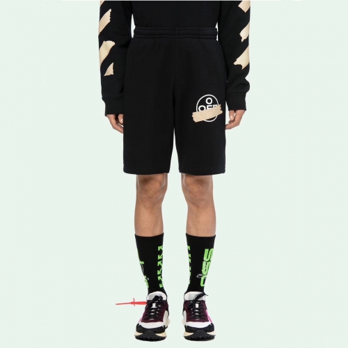 オフホワイトオフホワイトメンズカジュアルトレーニングショートパンツf0416ブラック