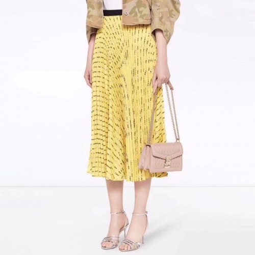 ミュウミュウミュウミュウレディースロングスカートu0187イエロー