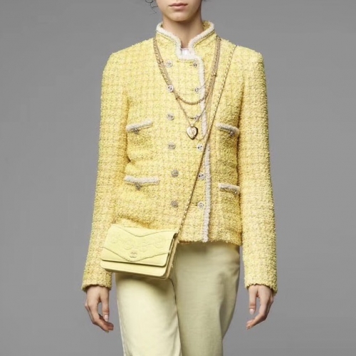 シャネルシャネルレディースラグジュアリーツイードジャケットa0569イエロー