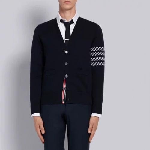 トムブラウントムブラウンメンズストラップネックカーディガンm0696ブルー