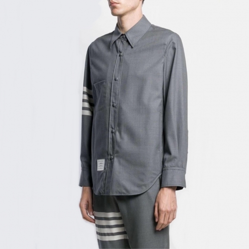 トムブラウントムブラウンメンズストラップコットンシャツm0698グレー
