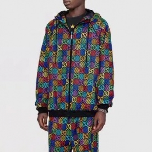 グッチ-グッチメンズカジュアルジップアップフーディc02670.ブラック