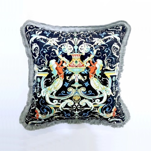 ヴェルサーチェベルベットクッション,P0028,ブラック