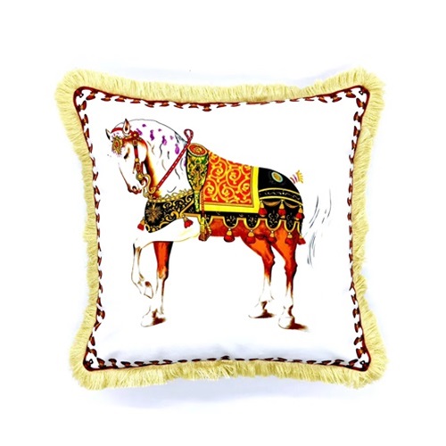 エルメスベルベットクッション,P0033,ホワイト