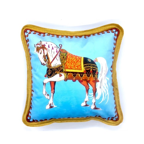 エルメスベルベットクッション,P0036,ブルー