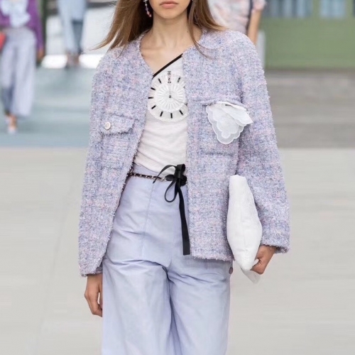 シャネルシャネルレディースラグジュアリーツイードジャケットa0571ブルー