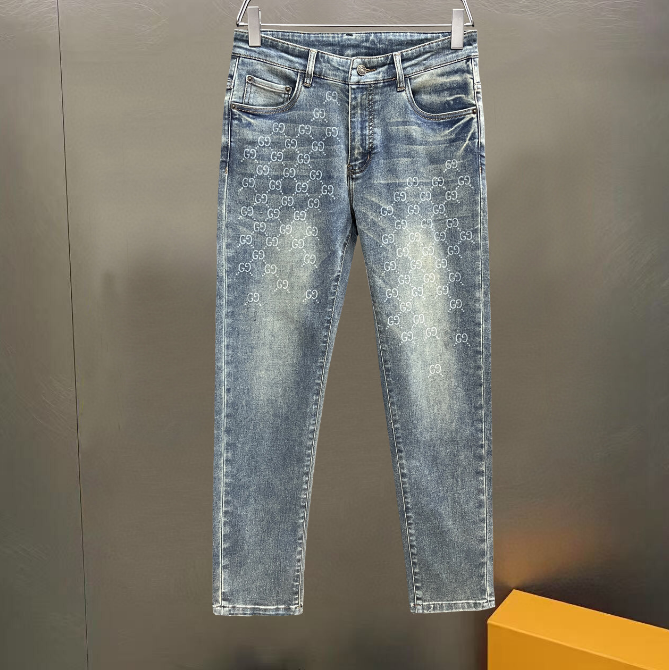 グッチグッチメンズカジュアルクラシックジーンズc02681ブルー