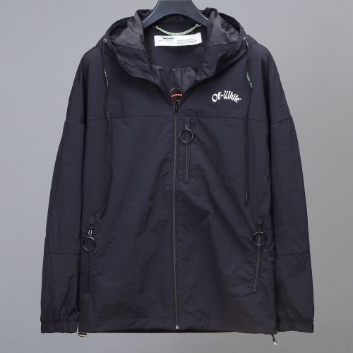 オフホワイトメンズカジュアルウィンドブレーカージャケットf0425.ブラック