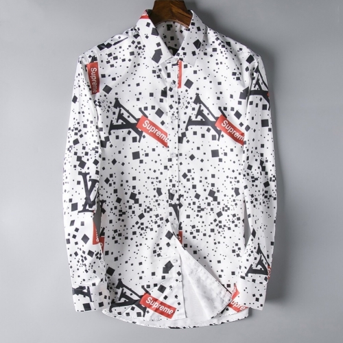 ルイヴィトンルイヴィトンメンズカジュアルシルケットシャツu01788ホワイト