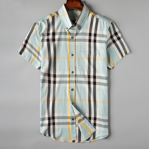 バーバリーバーバリーメンズヴィンテージチェック半袖シャツr02583ブルー