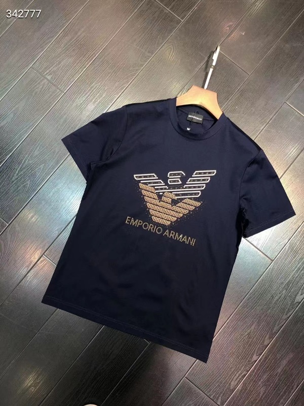 アルマーニアルマーニメンズシルケット半袖Tシャツm0682.(ブラック,ホワイト,ブルー)