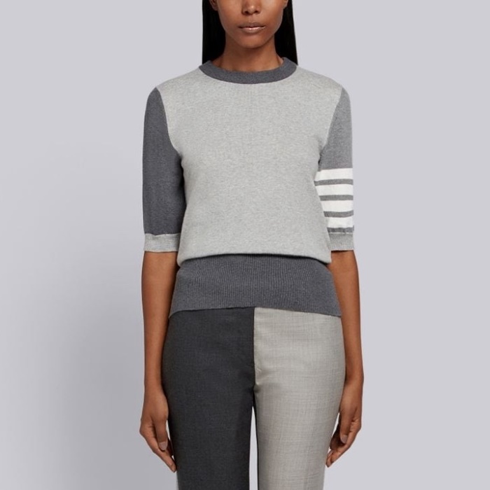 トムブラウンレディースラウンド半袖Tシャツo719