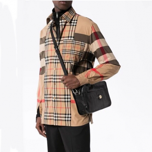 バーバリーバーバリーメンズヴィンテージベーシックコットンシャツr02651.キャメル