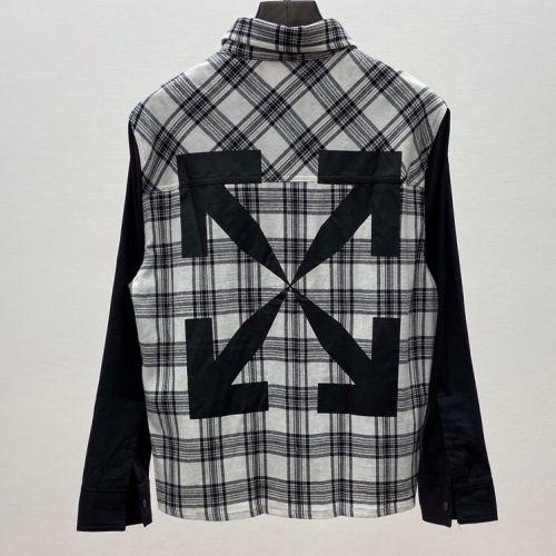 オフホワイトオフホワイトメンズベーシックチェックシャツf0429.ブラック