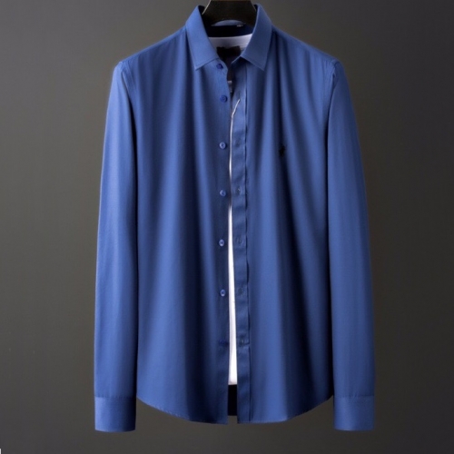 ポロポロメンズビジネスコットンシャツl0063ブルー