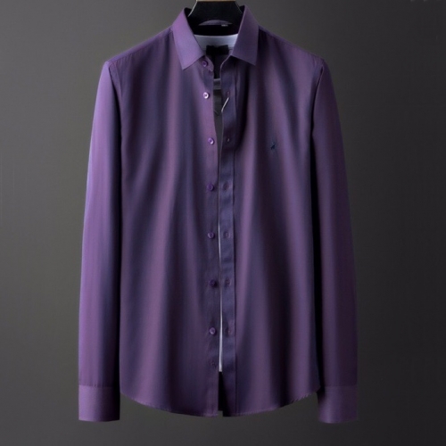ポロポロメンズビジネスコットンシャツl0065パープル
