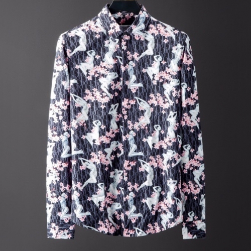 ディオールディオールメンズクラシックコットンシャツo0660ネイビー