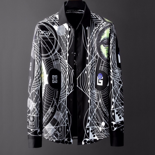 ドレスシャツジバンシィメンズブラックシャツv390