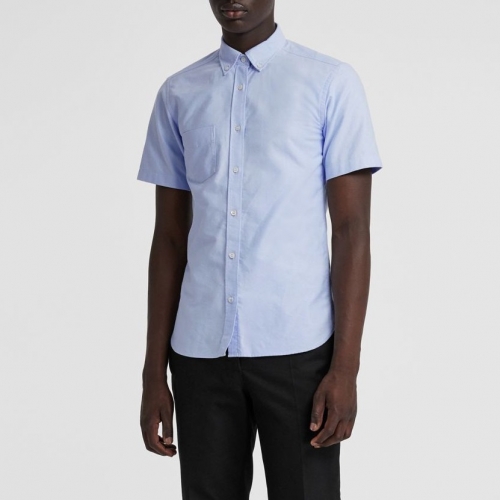 バーバリーバーバリーメンズヴィンテージベーシックコットン半袖シャツr02708.ブルー