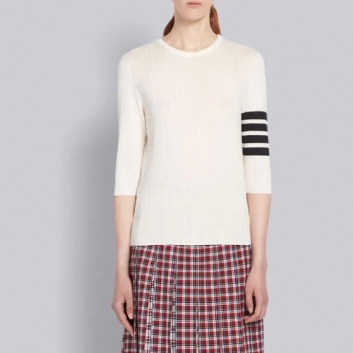 トムブラウンレディースホワイト半袖Tシャツo819