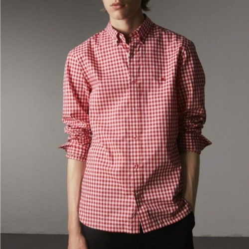 バーバリーバーバリーメンズヴィンテージベーシックコットンシャツr02745レッド