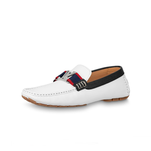 ルイヴィトンメンズレザーローファーS1246ホワイト