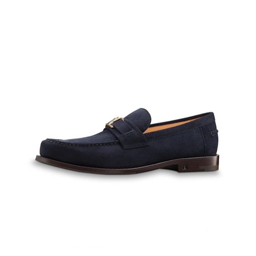 ルイヴィトンメンズレザーローファーS1296ネイビー